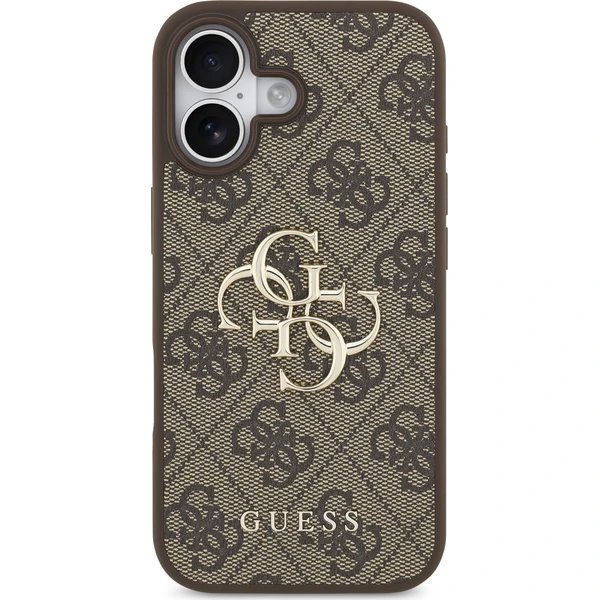 Guess PU 4G Metal Logo kryt iPhone 17 hnedý