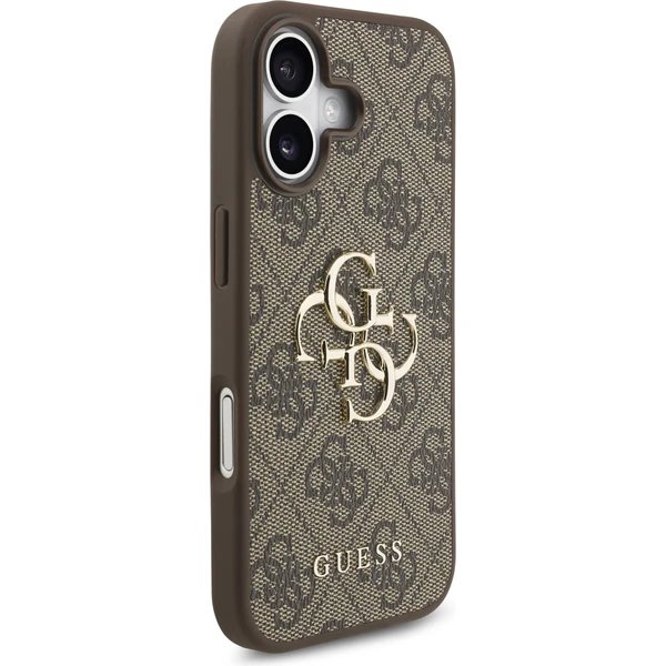 Guess PU 4G Metal Logo kryt iPhone 17 hnedý