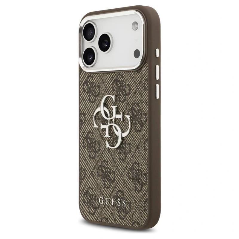 Guess PU 4G Metal Logo kryt iPhone 17 Pro Max hnedý