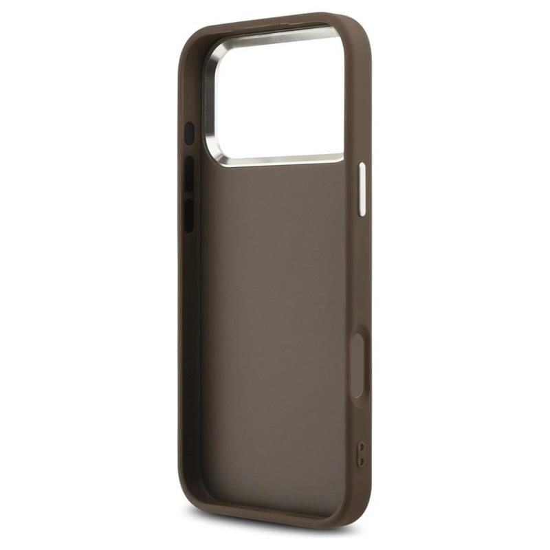 Guess PU 4G Metal Logo kryt iPhone 17 Pro Max hnedý