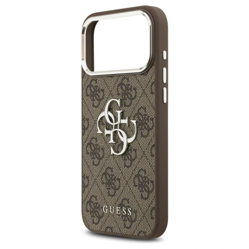 Guess PU 4G Metal Logo kryt iPhone 17 Pro Max hnedý