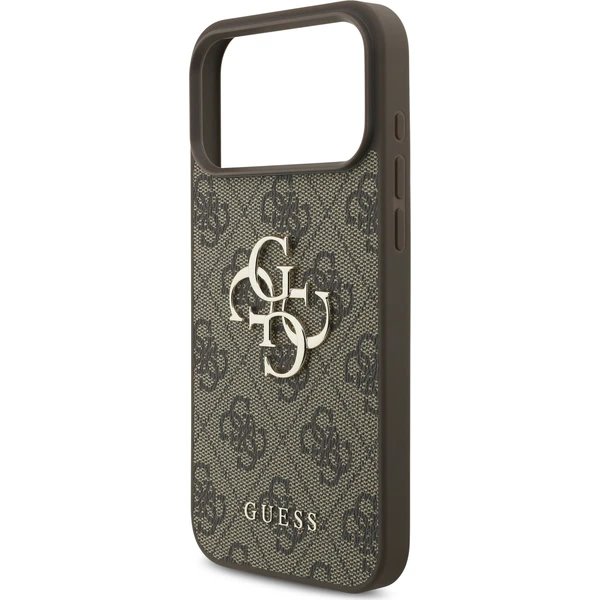 Guess PU 4G Metal Logo kryt iPhone 17 Pro hnedý