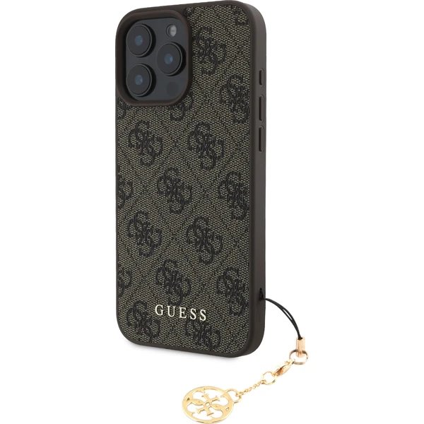 Guess 4G Charm kryt iPhone 16 Pro Max hnedý