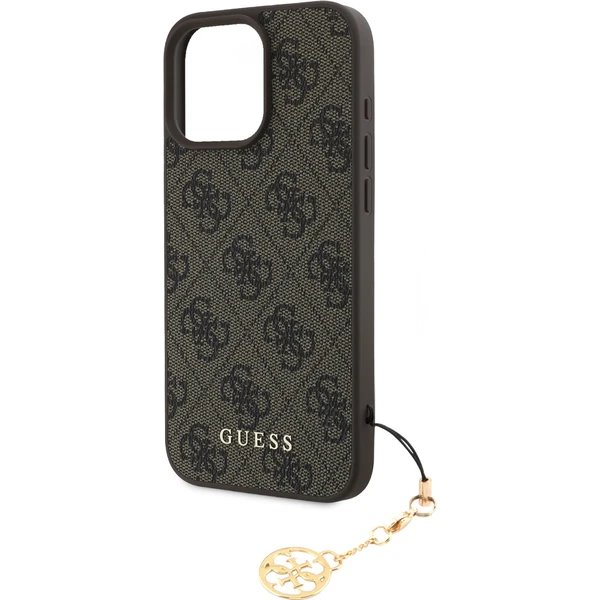 Guess 4G Charm kryt iPhone 16 Pro Max hnedý