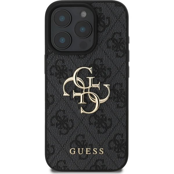 Guess PU 4G Metal Logo kryt iPhone 16 Pro Max šedý