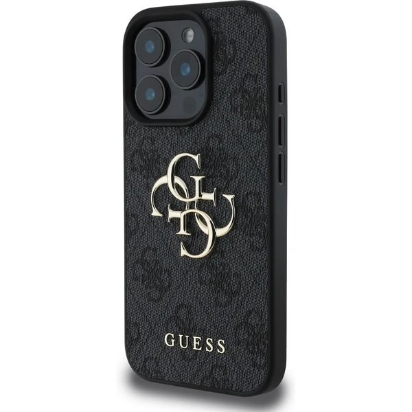 Guess PU 4G Metal Logo kryt iPhone 16 Pro Max šedý
