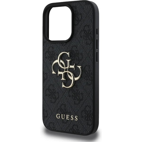 Guess PU 4G Metal Logo kryt iPhone 16 Pro Max šedý