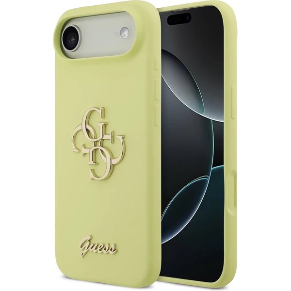 Guess Liquid Silicone 4G Metal Logo kryt iPhone Air žltý