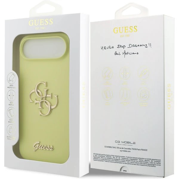 Guess Liquid Silicone 4G Metal Logo kryt iPhone Air žltý