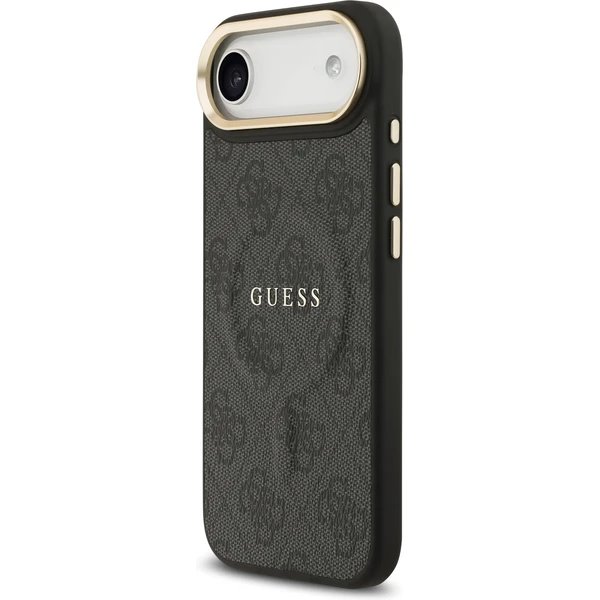 Guess PU Leather 4G Gold Frame MagSafe kryt iPhone Air čierny