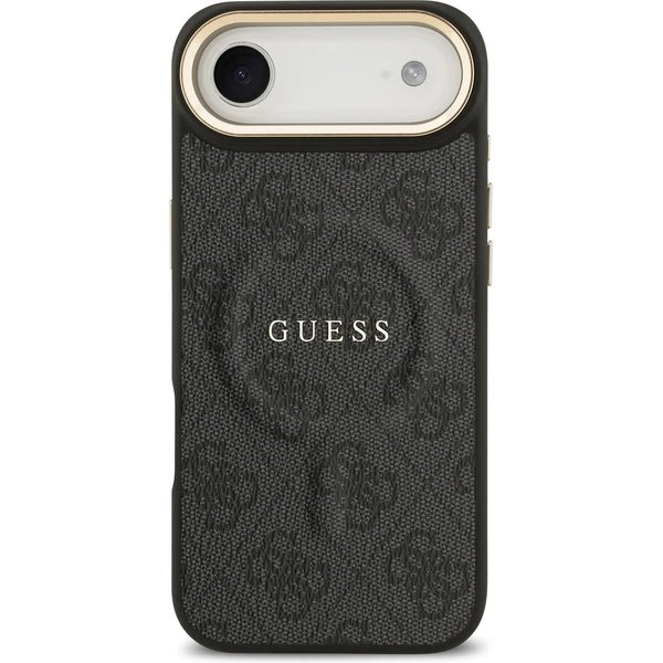 Guess PU Leather 4G Gold Frame MagSafe kryt iPhone Air čierny