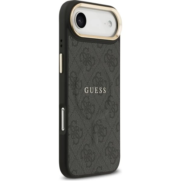 Guess PU Leather 4G Gold Frame MagSafe kryt iPhone Air čierny