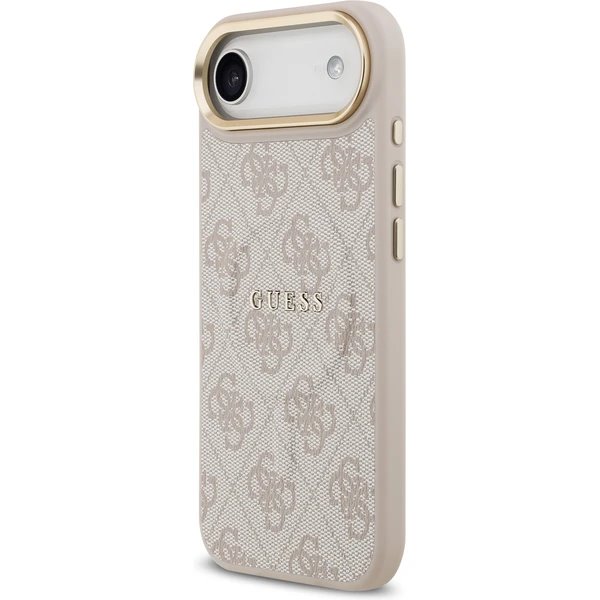 Guess PU Leather 4G Gold Frame MagSafe kryt iPhone Air ružový