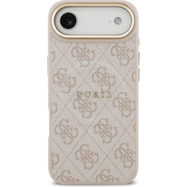 Guess PU Leather 4G Gold Frame MagSafe kryt iPhone Air ružový