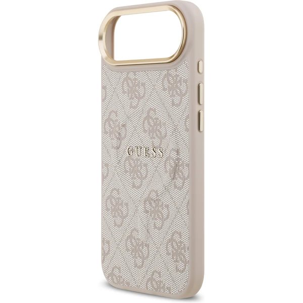 Guess PU Leather 4G Gold Frame MagSafe kryt iPhone Air ružový