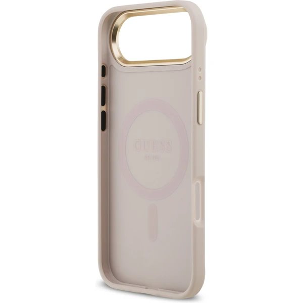 Guess PU Leather 4G Gold Frame MagSafe kryt iPhone Air ružový