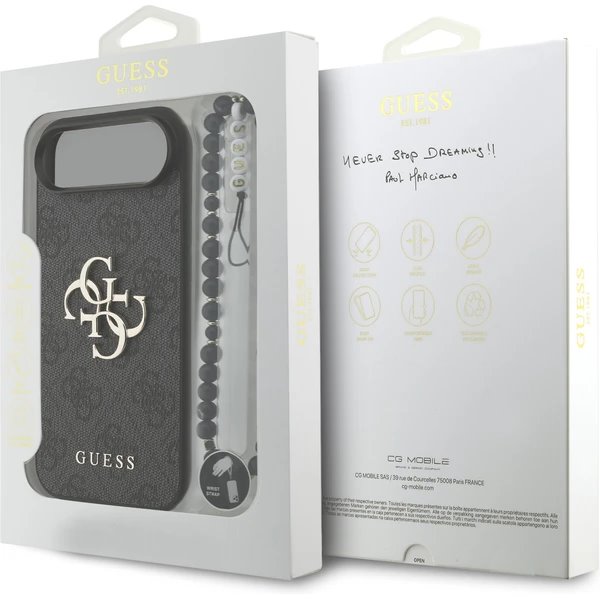 Guess PU 4G Metal Logo Strap kryt iPhone Air čierny