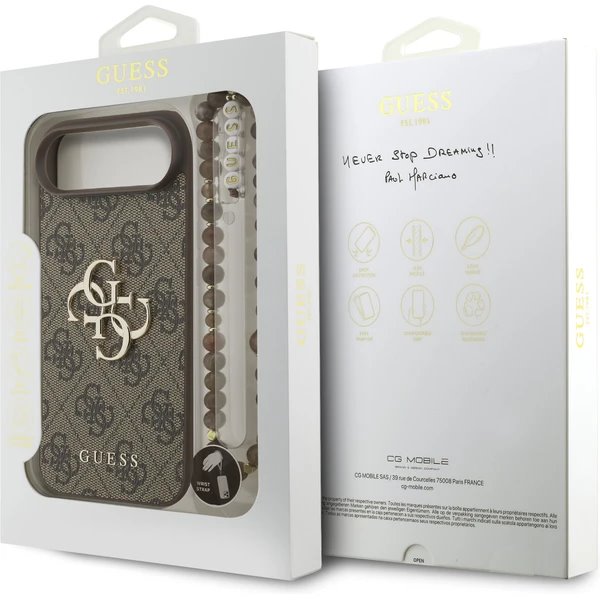 Guess PU 4G Metal Logo Strap kryt iPhone Air hnedý