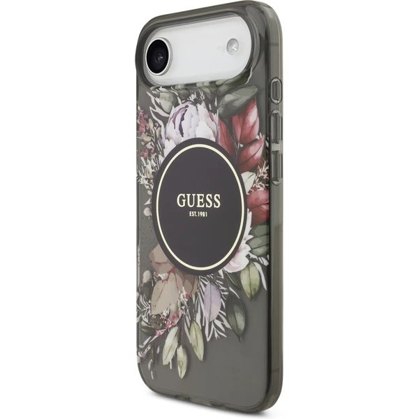 Guess IML Flowers Strap MagSafe kryt iPhone Air čierny