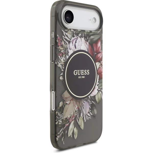 Guess IML Flowers Strap MagSafe kryt iPhone Air čierny