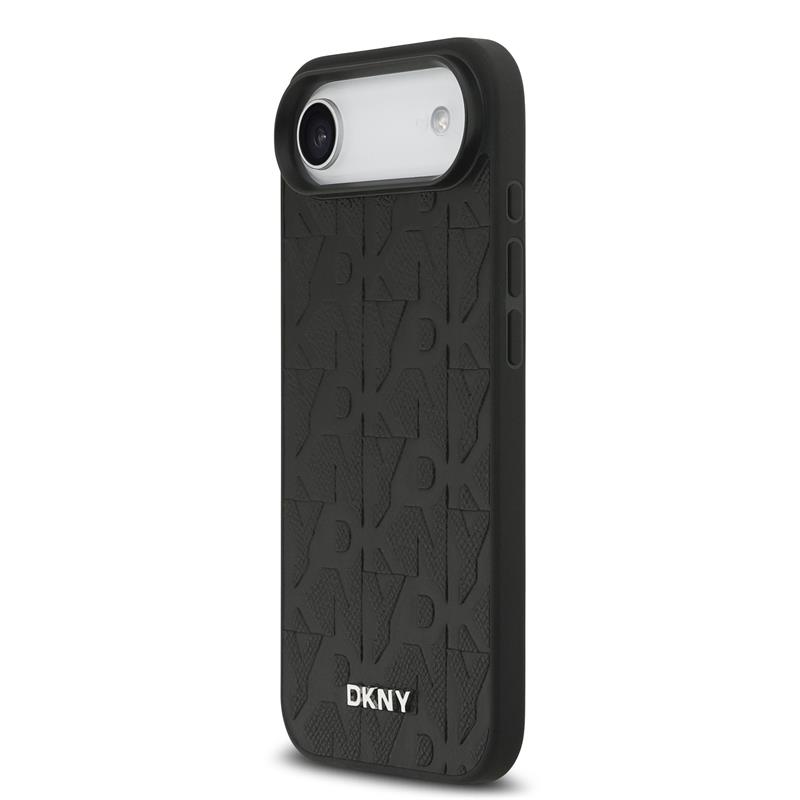 DKNY PU Leather Grid Pattern Magsafe kryt iPhone Air čierny