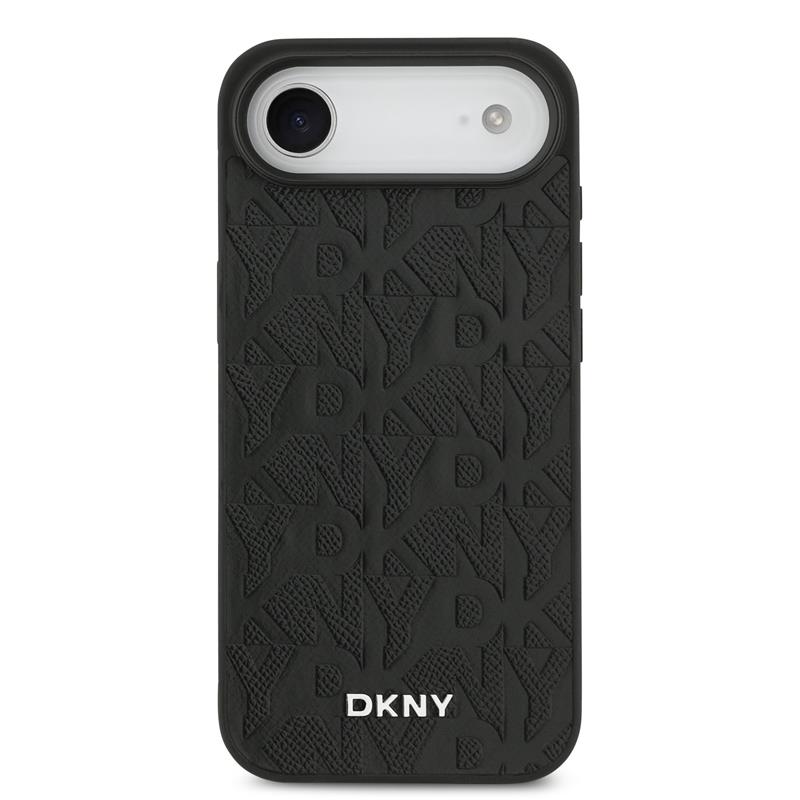 DKNY PU Leather Grid Pattern Magsafe kryt iPhone Air čierny