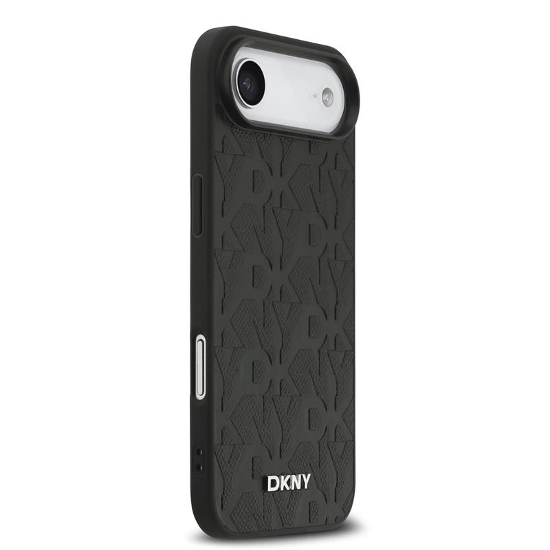 DKNY PU Leather Grid Pattern Magsafe kryt iPhone Air čierny