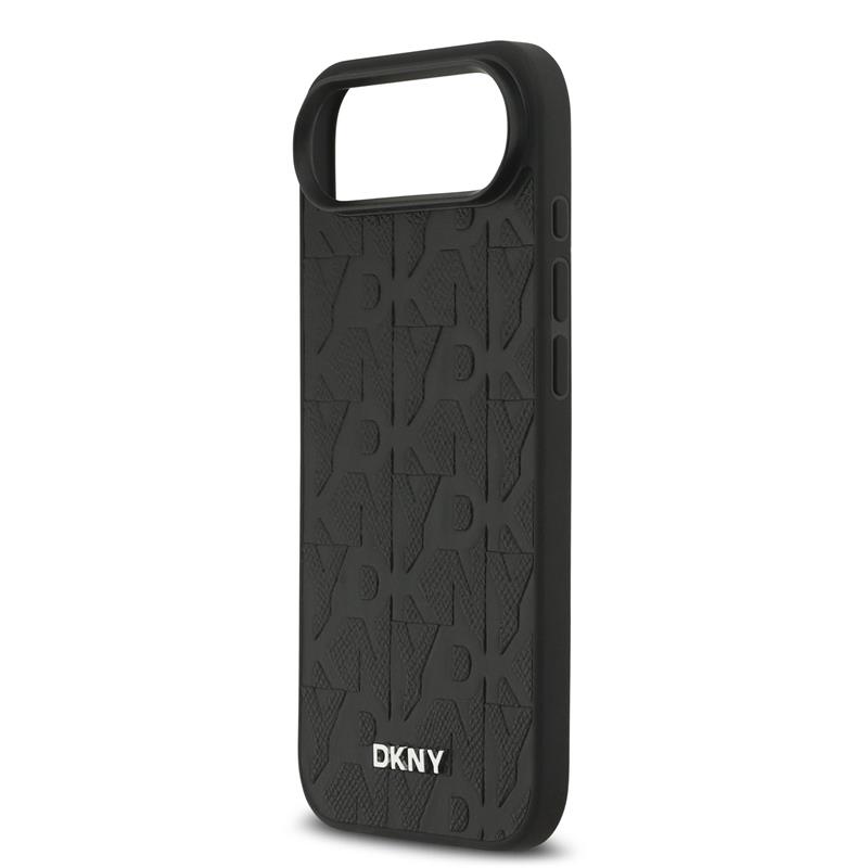 DKNY PU Leather Grid Pattern Magsafe kryt iPhone Air čierny