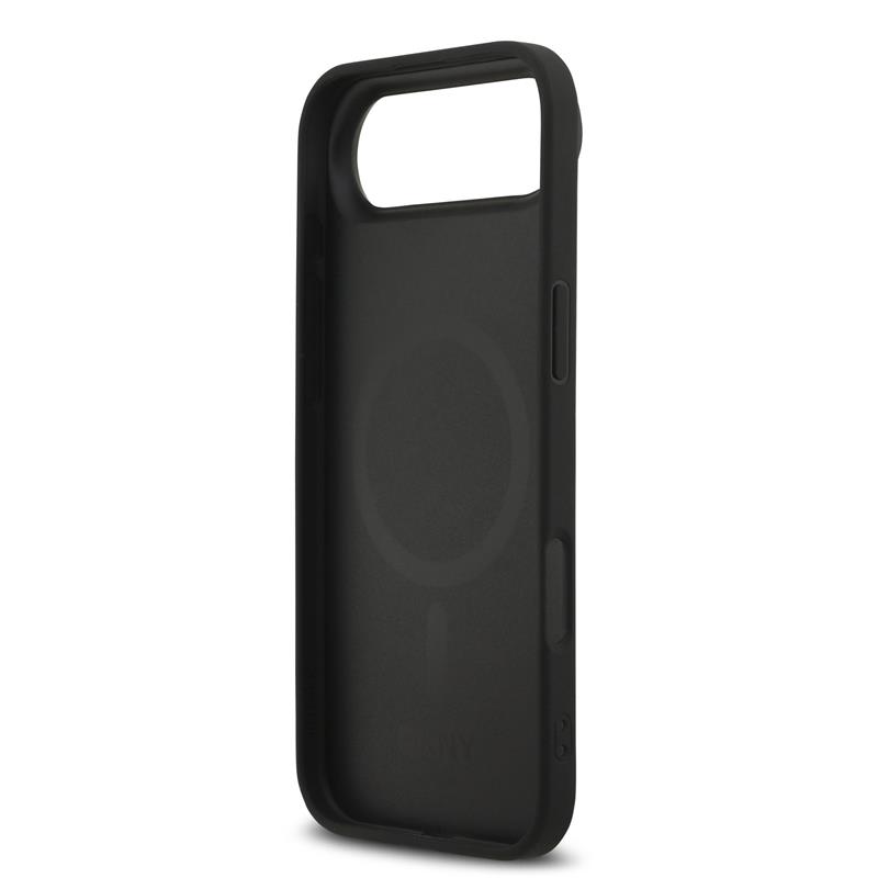 DKNY PU Leather Grid Pattern Magsafe kryt iPhone Air čierny