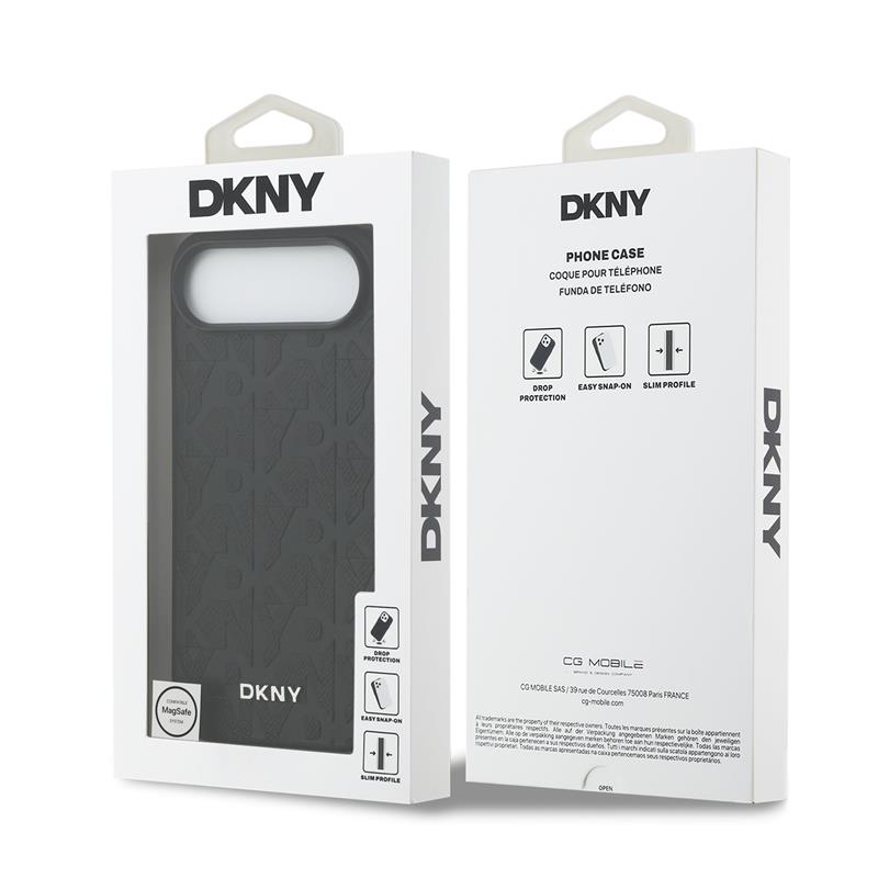 DKNY PU Leather Grid Pattern Magsafe kryt iPhone Air čierny