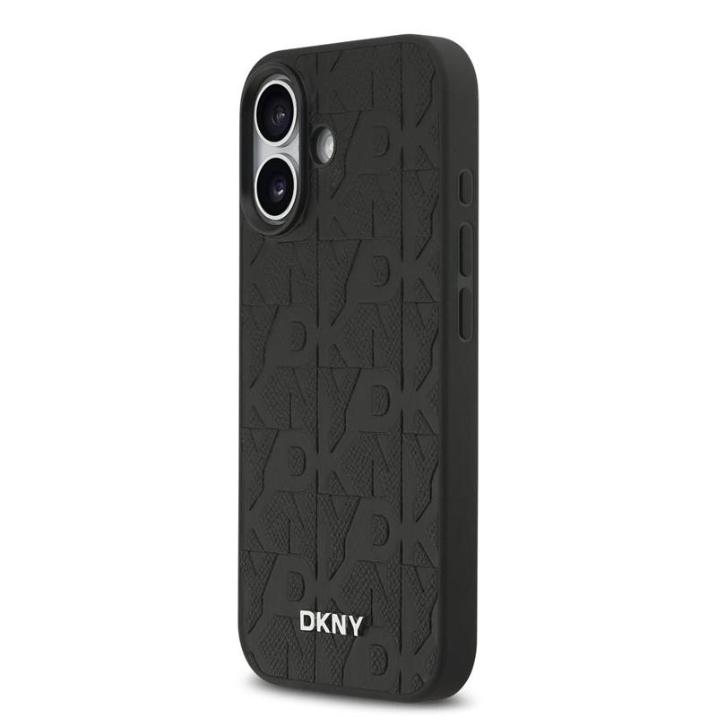 DKNY PU Leather Grid Pattern Magsafe kryt iPhone 17 čierny