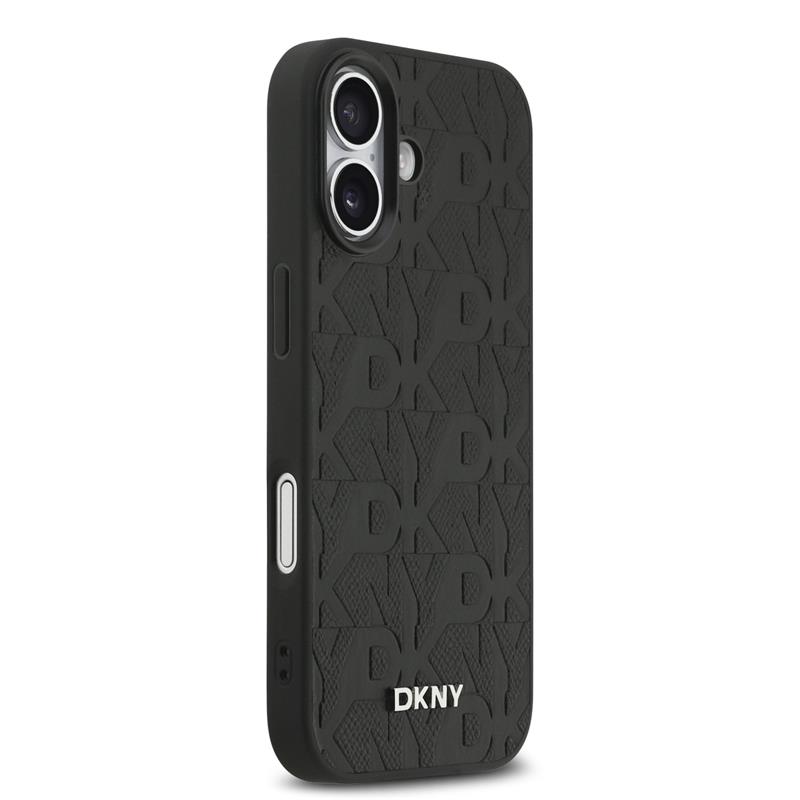DKNY PU Leather Grid Pattern Magsafe kryt iPhone 17 čierny
