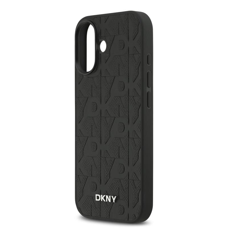 DKNY PU Leather Grid Pattern Magsafe kryt iPhone 17 čierny
