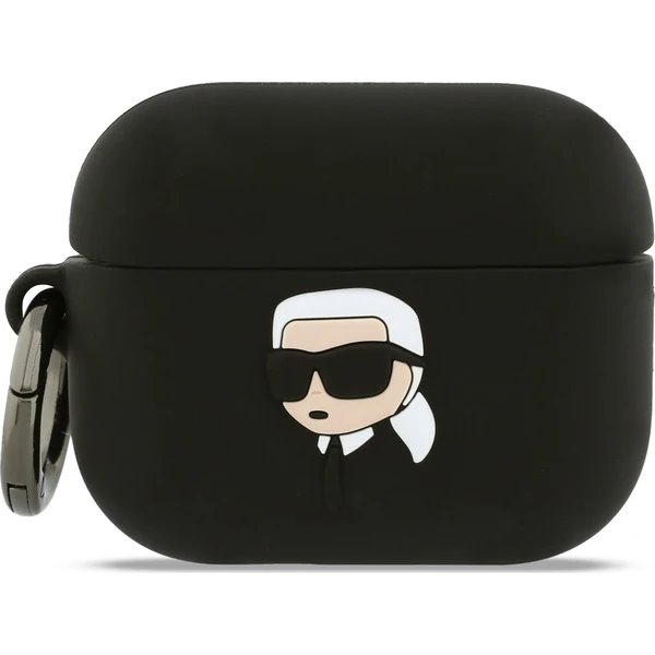 Karl Lagerfeld 3D Logo NFT Karl Head Silikonové Púzdro pre AirPods 3 Pro čierne