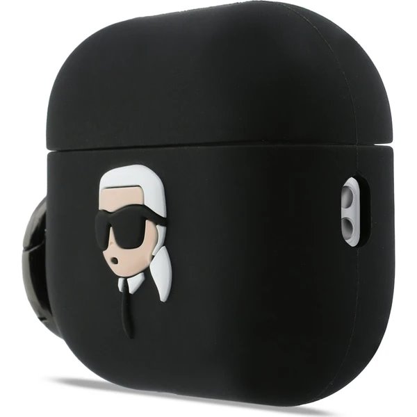 Karl Lagerfeld 3D Logo NFT Karl Head Silikonové Púzdro pre AirPods 3 Pro čierne