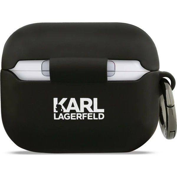 Karl Lagerfeld 3D Logo NFT Karl Head Silikonové Púzdro pre AirPods 3 Pro čierne
