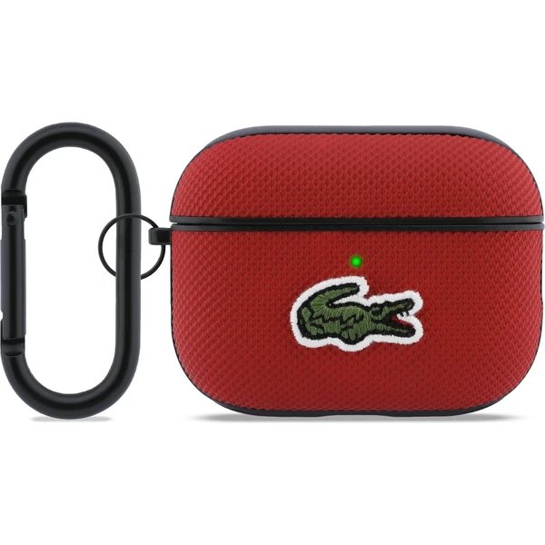 Lacoste Petit Pique Croc Logo Patch Púzdro pre AirPods 3 Pro červené