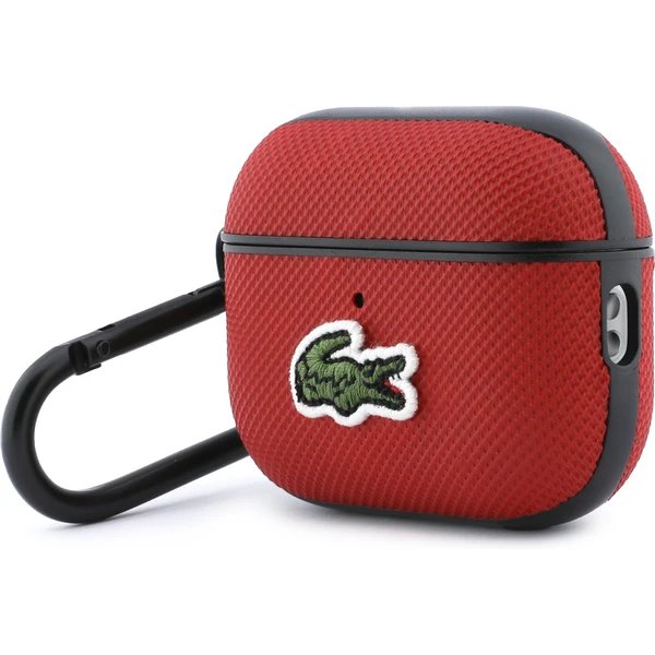 Lacoste Petit Pique Croc Logo Patch Púzdro pre AirPods 3 Pro červené