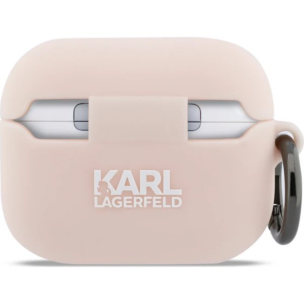 Karl Lagerfeld 3D Logo NFT Choupette Head Silikonové Púzdro pre AirPods 3 Pro ružové