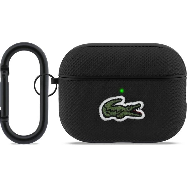 Lacoste Petit Pique Croc Logo Patch Púzdro pre AirPods 3 Pro čierne