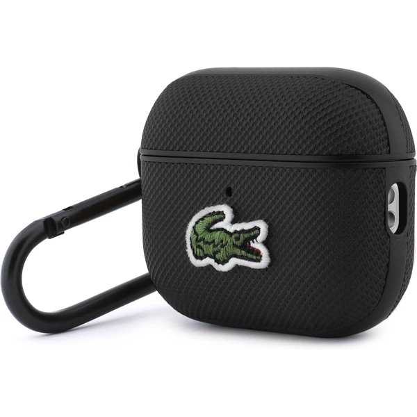 Lacoste Petit Pique Croc Logo Patch Púzdro pre AirPods 3 Pro čierne