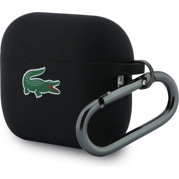 Lacoste Liquid Silicone Croc Logo Púzdro pre AirPods 3 Pro čierne