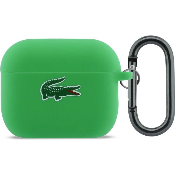 Lacoste Liquid Silicone Croc Logo Púzdro pre AirPods 3 Pro zelené