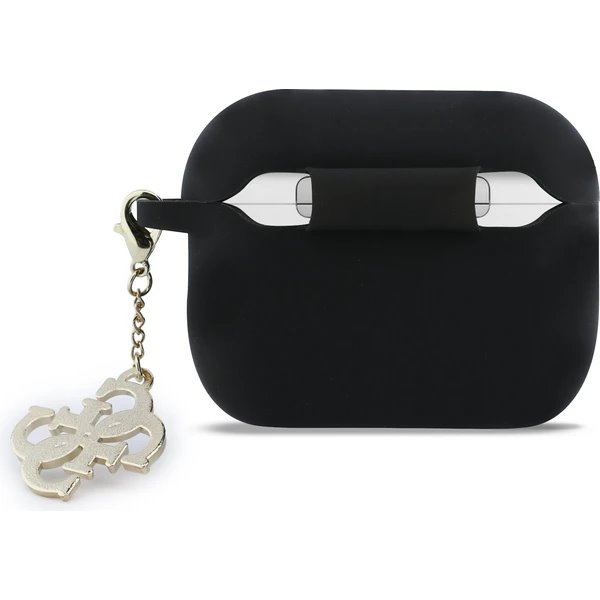 Guess 4G Charm Silikonové Púzdro pre AirPods 3 Pro čierne