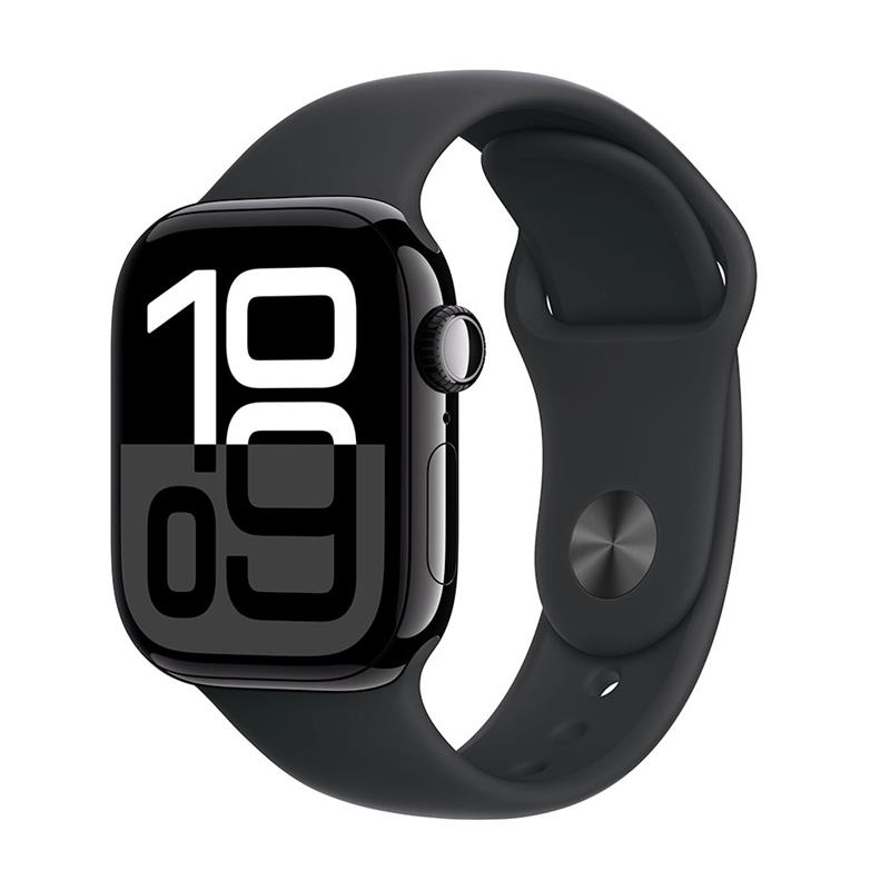 Apple Watch Series 10 GPS + Cellular 42mm Klavírne čierny hliník s čiernym športovým remienkom - S/M *Rozbalený*
