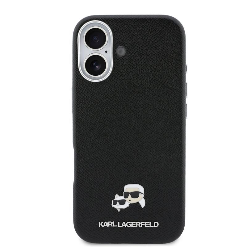 Karl Lagerfeld PU Karl and Choupette Heads Pins MagSafe kryt iPhone 17 čierny