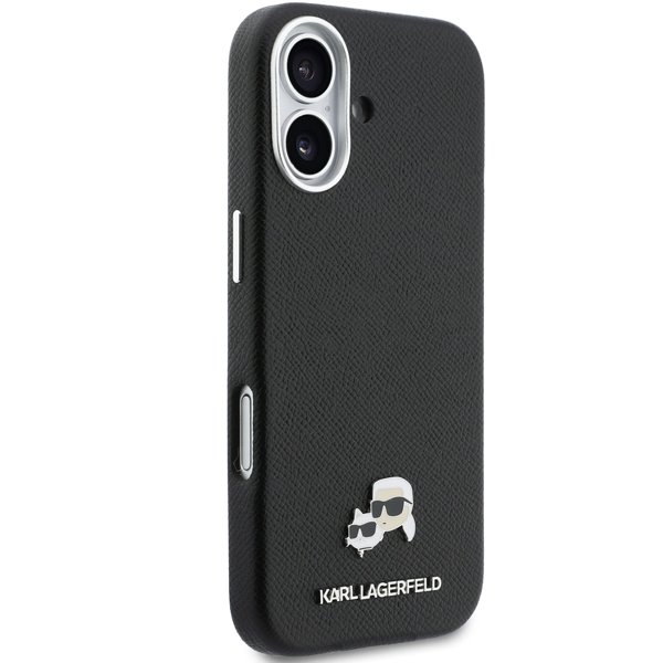 Karl Lagerfeld PU Karl and Choupette Heads Pins MagSafe kryt iPhone 17 čierny