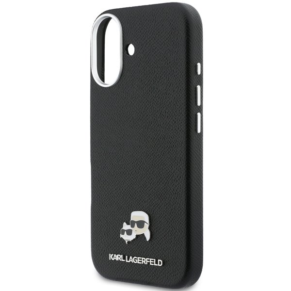 Karl Lagerfeld PU Karl and Choupette Heads Pins MagSafe kryt iPhone 17 čierny