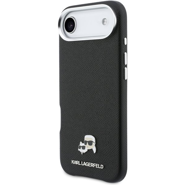 Karl Lagerfeld PU Karl and Choupette Heads Pins MagSafe kryt iPhone 17 čierny