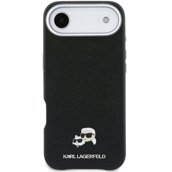 Karl Lagerfeld PU Karl and Choupette Heads Pins MagSafe kryt iPhone 17 čierny
